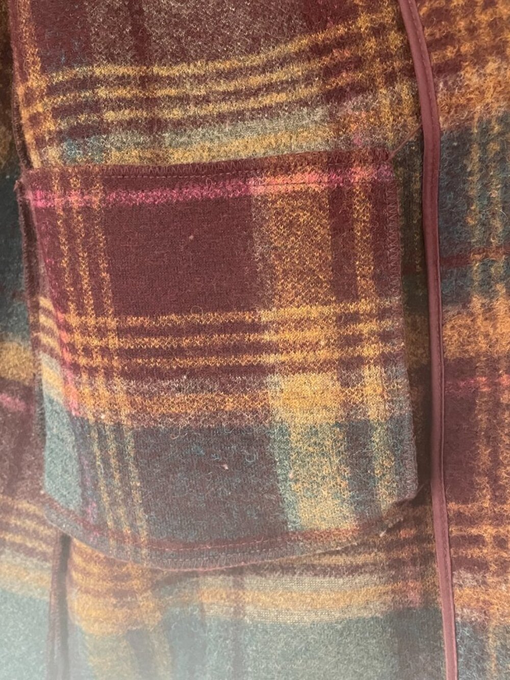 Rachel Zoe Wool Blend Coat Size Large Plaid, lightweight, pockets - Picture 5 of 10
